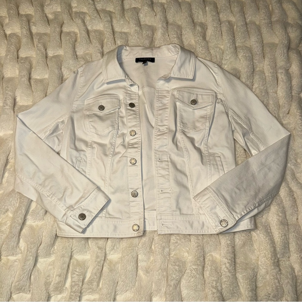 Talbots Classic White Jean Jacket